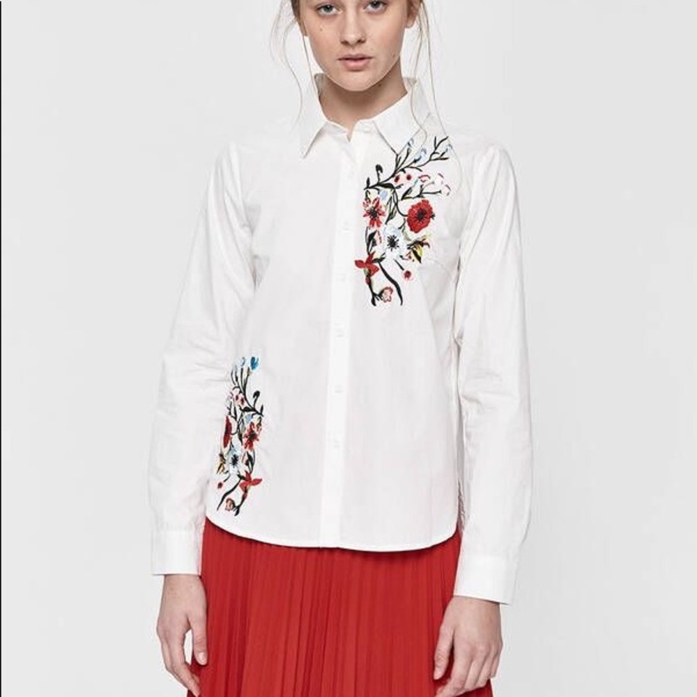 Farrow embroidered button down shirt